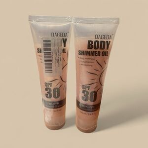 Dageda Rose Body Oil Shimmer SPF 30 Sun Shield Protection Face Body Glow 2-3.4oz